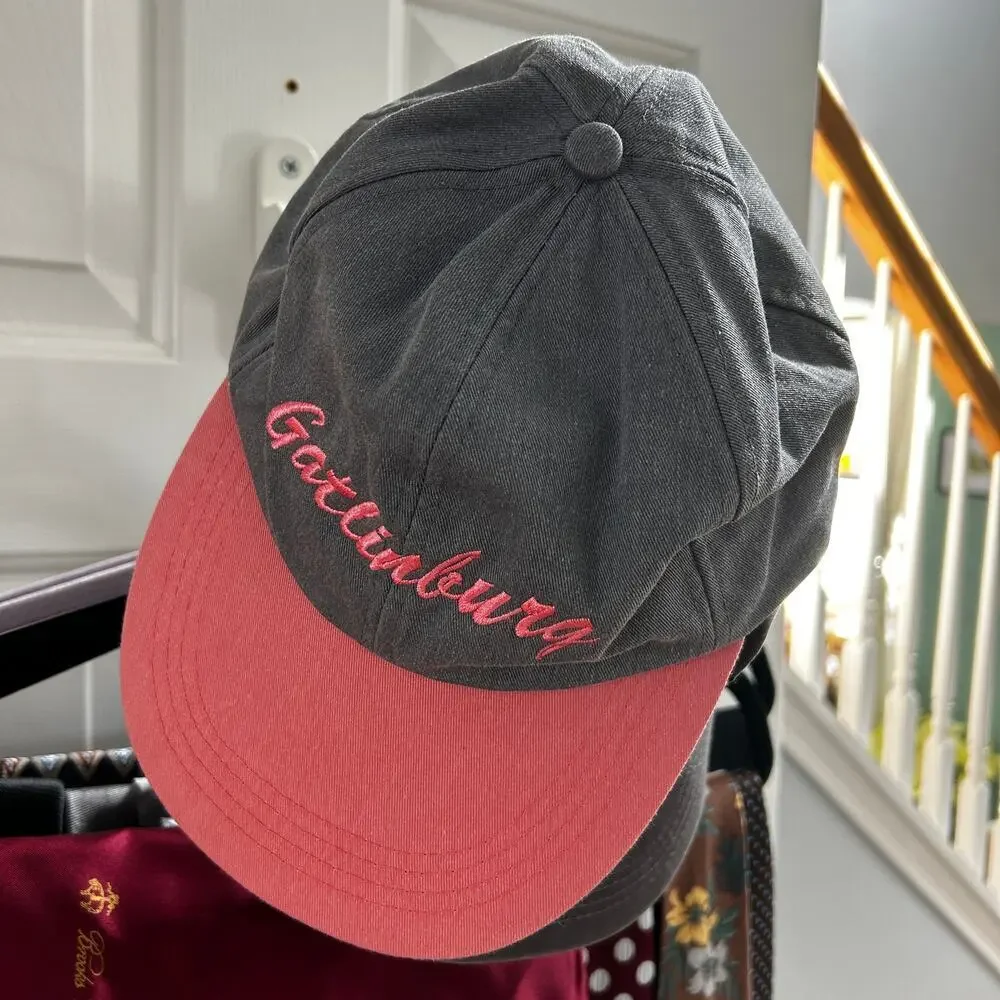 Vintage Gatlinburg Souvenir Hat Grey Hat, Pink Bill J HATS - Picture 2 of 9